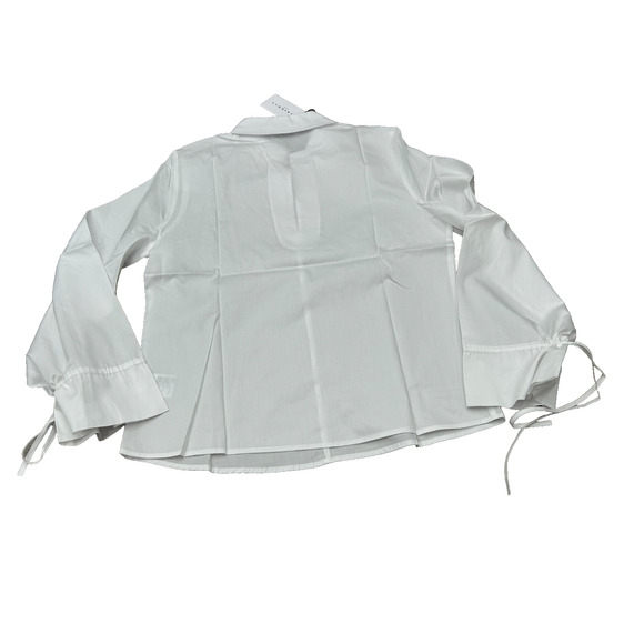 NWT Harshman Women's Pearl White Bell Sleeve Aster Twill Popover Blouse Size L - Picture 3 of 12